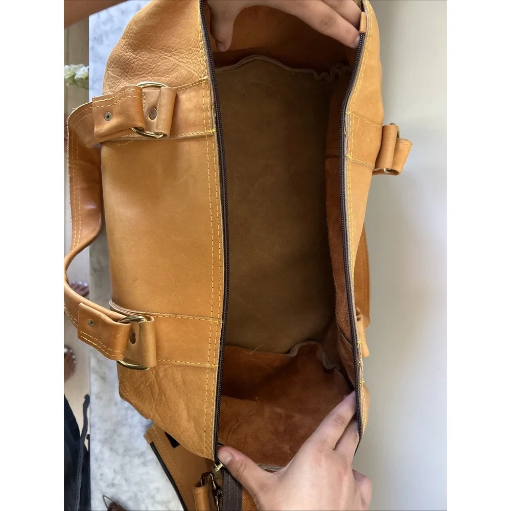 Oakmont 1994 U.S. Open Large Leather Brown Duffle Gym Bag